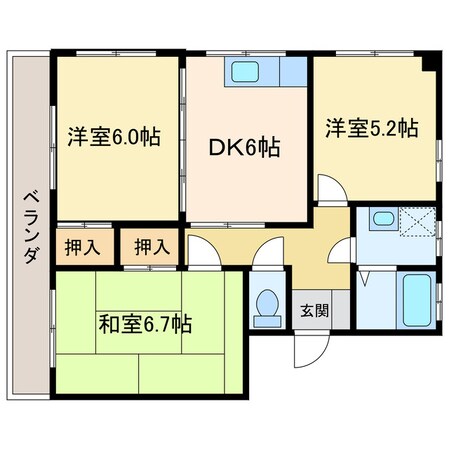 矢野コーポⅡの物件間取画像